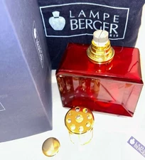 Lampe Berger France CUBE Red Glass Oil Lamp Perfume Bottle BOX Diffuser 3871