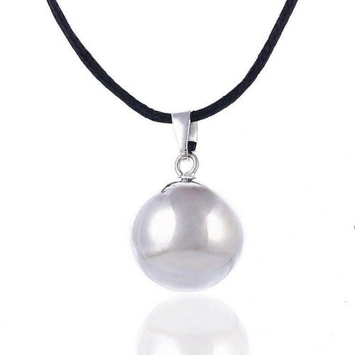 Silver Harmony Ball Necklace Brilliant Pregnancy Chime Bola Pendant Necklace Mom - Picture 7 of 7