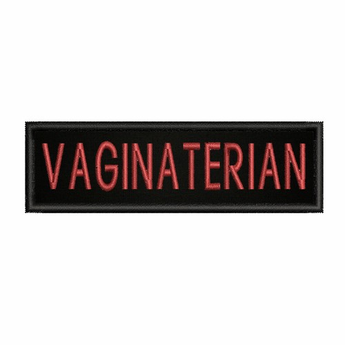 Vaginaterian Patch 4" W x 1.5" T Iron-on Applique Decor Funny Biker Emblem - Picture 19 of 22