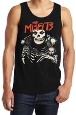 Misfits Horror Skeleton Punk Rock Black Tank Top Shirt
