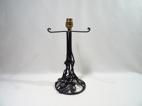ANCIEN PIED LAMPE EN FER FORGE ART NOUVEAU JUGENDSTIL LAMP NEW ART - Picture 3 of 9