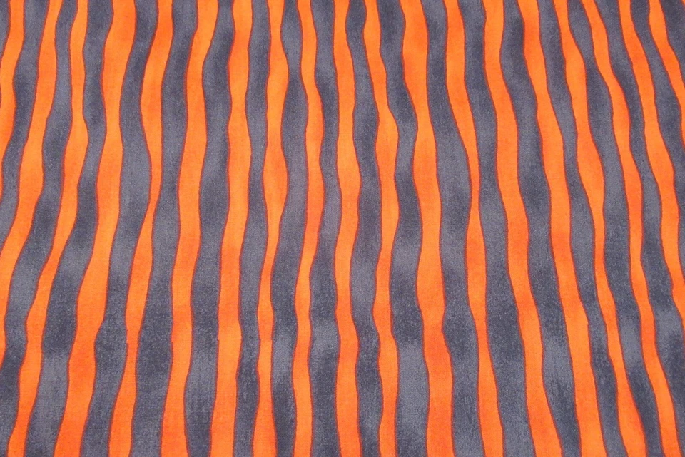 Moda Fashions Fabric 100% Cotton YARDAGE Halloween Black and Orange Wavy Stripes - Image 4 of 4