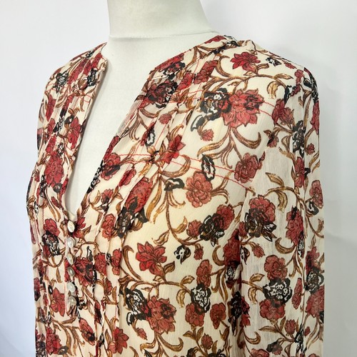 Free People See It Through Floral Maxi Dress. Cream /Red / Brown. XS. RRP $168 - Picture 5 of 8