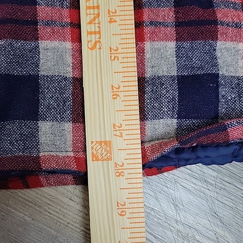 Vintage Hudsons Mens Store Plaid Flannel Quilted Shirt Shacket Large Wool Blend - Picture 8 of 12