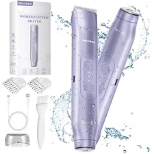 2 in 1 Women Electric Shaver Dual Head Bikini Trimmer for Women IPX7 Facial Hair