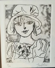 FRANCO GENTILINI, PORTRAIT, limited edition lithograph signed by the author 