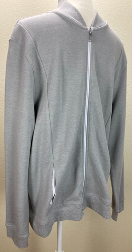 Alfani Men's Sweatjacket Grey Cotton Full Zipper Pockets Size L - Picture 3 of 13