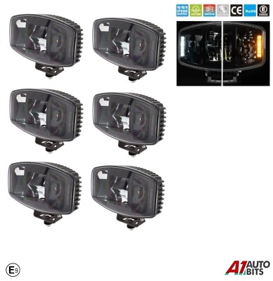 6X 10'' LED Jumbo Oval Spot Licht Weiß Bernstein 24 V für DAF XF 106 2013+ CF 2014+