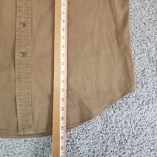 VTG Ralph Lauren Shirt Mens XL Brown Classic Fit Long Sleeve Elbow Patch Casual - Picture 12 of 14