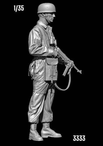 •1/35 Resin Figur Deutscher Fallschirmjager Para stehend mit MP40 Modellbausatz 3333 - Bild 3 von 6