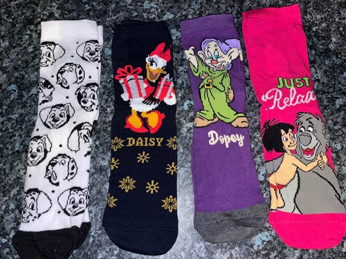 COTTON RICH Disney Character Socks 3 Pairs 4-8 You Choose 3 Different Pairs - Picture 3 of 6