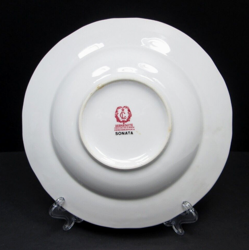 Cuenco y soporte de sopa de porcelana fina Bernadotte Sonata Checoslovaquia de colección - Imagen 14 de 14