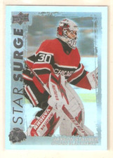 Jaxson Stauber 2023-24 Upper Deck Series 1 Star Surge Insert RC #9 Blackhawks