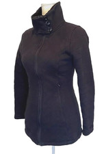 The North Face Black Zip Up Jacket Soft Quilted Women's SZ XS Button Funnel Neck