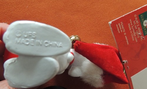Vintage Peanuts Weihnachtsschmuck Kurt S. Adler Snoopy Weihnachtsmann mit Spielzeug Neu mit Etikett - Bild 4 von 5
