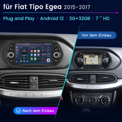 7" CarPlay DAB+ 2+32GB Android 13 Car Stereo GPS SWC For Fiat Tipo Egea 2015-2017 - Picture 2 of 12