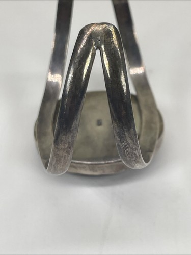 Vintage Damen Sterlingsilber 925 Mexiko hart massiv Armband Holz Front Finish - Bild 8 von 11