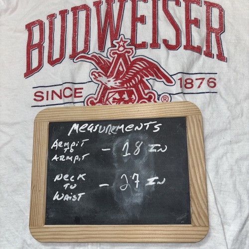 T-shirt uomo Budweiser rosso bianco blu King of Beers media manica corta logo - Foto 5 di 5