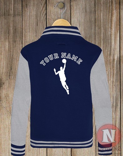 Custom College Basketball Jacket Print Hoops Kids Initial / - Picture 10 of 30