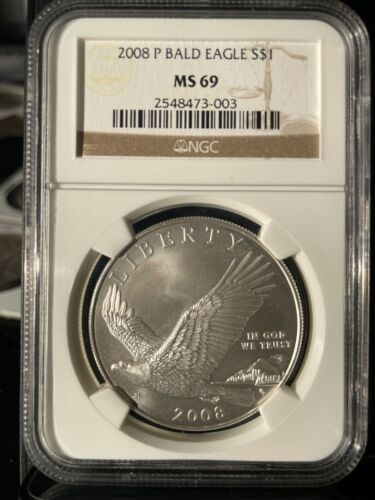 2008-P BALD EAGLE COMMEMORATIVE MINT STATE SILVER DOLLAR NGC CERTIFIED MS-69 - Picture 19 of 22