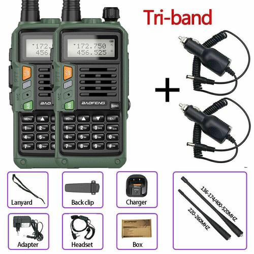 BAOFENG TRI-BAND WALKIE TALKIE DALEKI ZASIĘG DWUKIERUNKOWA SZYNKA POŁĄCZENIE RADIA 10W 50KM - Zdjęcie 19 z 24