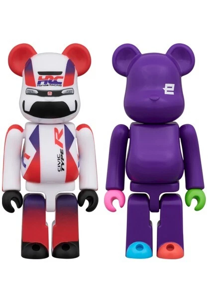 MEDICOM TOY BE@RBRICK Honda Racing eMS 2 шт. набор 100% Civic Type R HRCeMS ЯПОНИЯ - Изображение 2 из 4