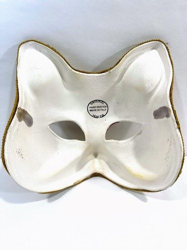 Two Original Venezia Italy Hand Made Paper Mache Cat Masks * Party Masquerade - Picture 5 of 8
