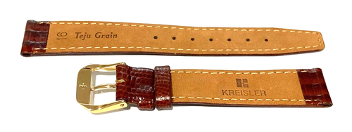 New Kreisler Genuine TEJU Lizard Grain Brown Watch Band - Picture 3 of 3