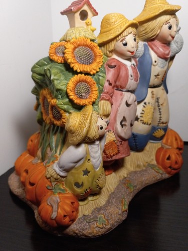 Parche de calabaza Espantapájaros Estatuilla Portavelas Otoño Partylite # P7323 - Imagen 2 de 24