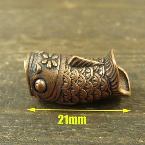 Red Copper “Fish” knife Lanyard Bead Paracord beads crafted for EDC gear XLH046 - Picture 10 of 12