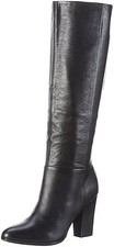 Rrp £160 Aldo Size 7 40 Mansi Black Real Leather Knee High Boots Bnwb