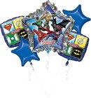 Justice League Happy Birthday Party Favor 5CT Foil Balloon Bouquet