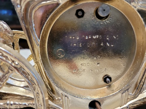 Antique Gold Colored  4 Horse Drawn Cinderella Type Carriage With Working Clock - Picture 6 of 6