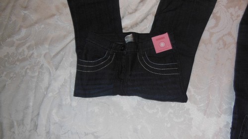 Gymboree PETITE MADEMOISELLE Denim Jeans Dec Stitching Adj waistband NWT 6 7 8 - Picture 2 of 5
