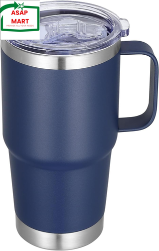 20 Oz Stainless Steel Tumbler with Handle Metal Insulated Coffee Travel Mug with - Picture 9 of 12