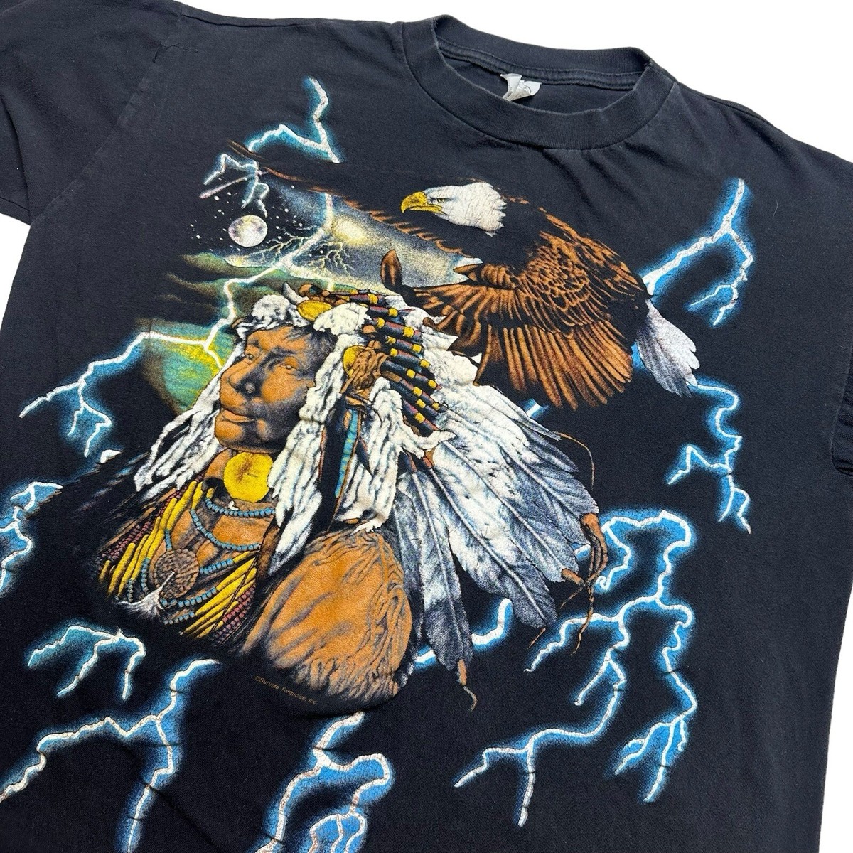 Vintage 90s American Thunder Native American Eagle Lightning Vintage 90s American Thunder Native American Eagle Lightning