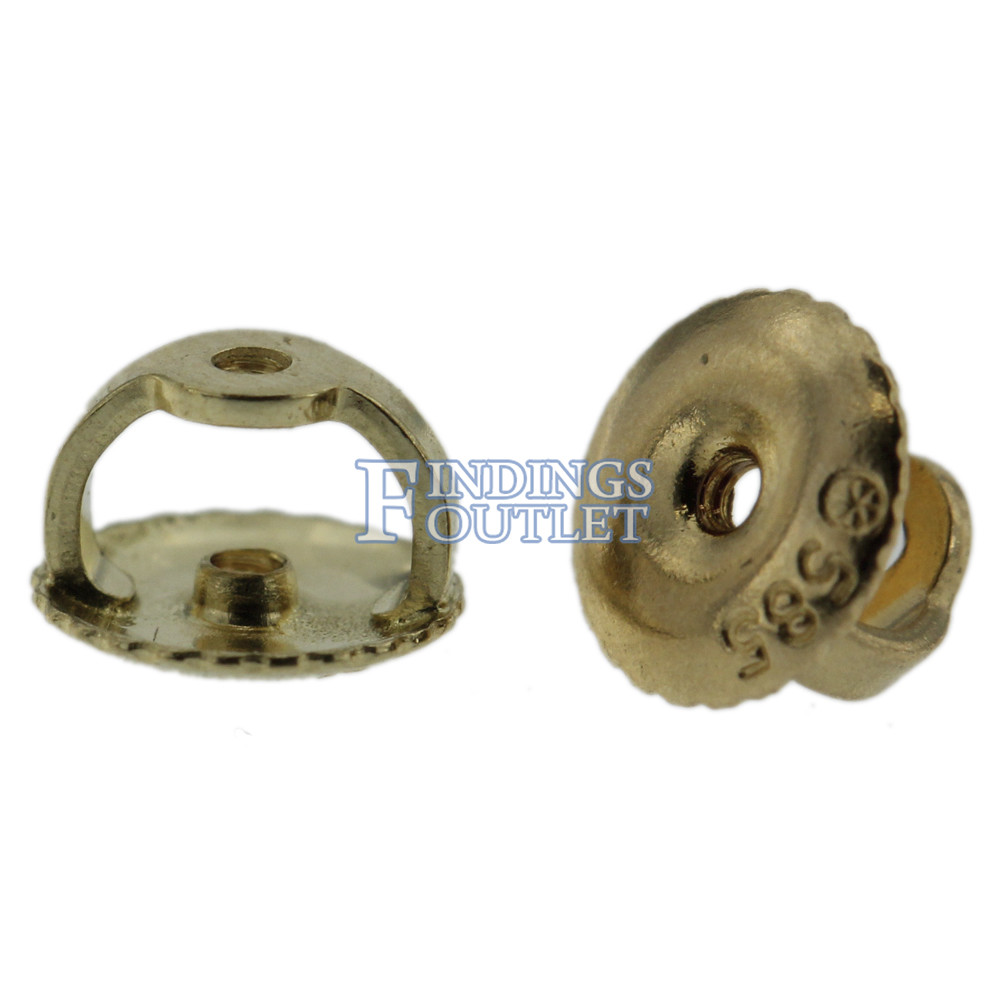 14k Yellow Gold Princess Stud Earring Mounting Setting Screw Back Post 4 Prong Gunstige prijs