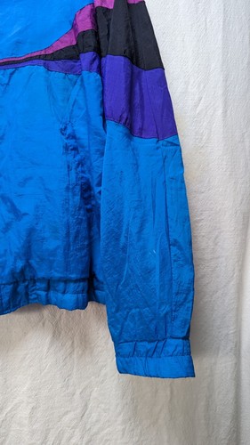 Vintage 90s Teal Purple Black Magenta Color Block 20w Windbreaker Southern... - Bild 8 von 20