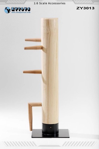 1/6 Ip Man Wing Chun Stun Kung Fu Wooden Dummy Wooden Stakes Metal Base Box 28CM - Picture 2 of 11