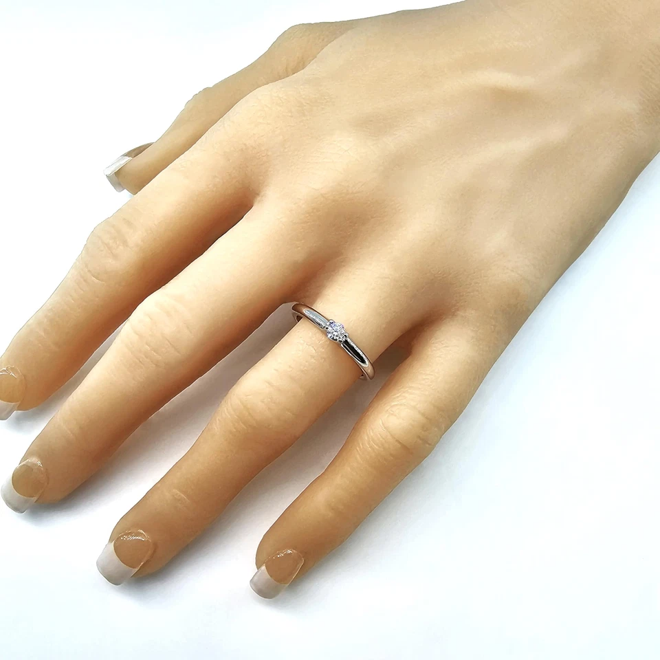 925 Sterling Silver Lucita Solitaire Ring with Simulated Birthstone Jewelry - Image 3 of 4