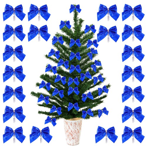 60PCS Amosfun Bowknots Xmas Gift Christmas Tree Ornaments Gift Wrapping Bows - Bild 9 von 12