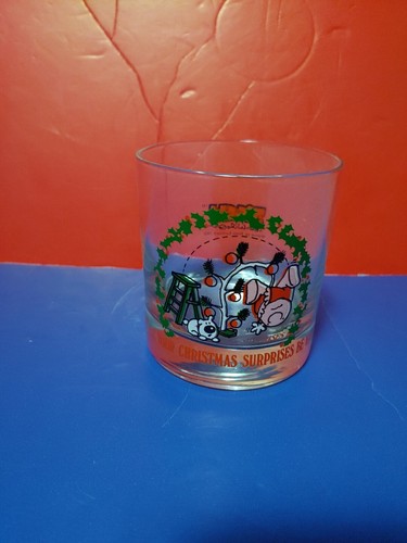 Vintage 1980 Ziggy Tom Wilson Christmas Holiday Rocks Glass Tumbler EUC - Picture 1 of 3