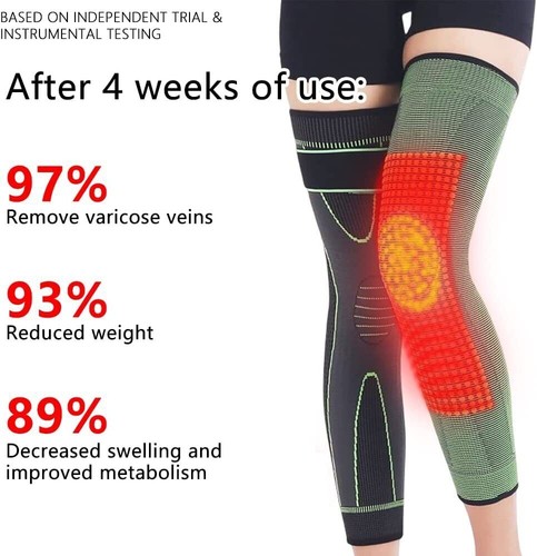 KNEECA Tourmaline Acupressure Selfheating Knee Sleeve,Detox Sculpting Knee Pads - Foto 3 di 11