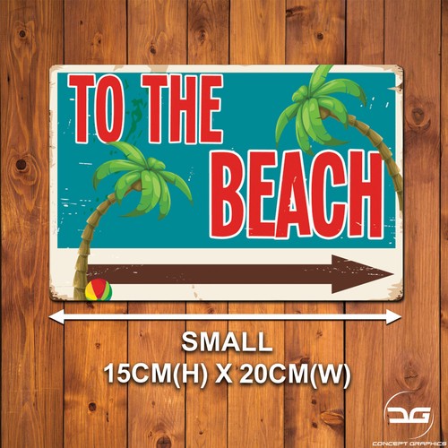 To The Beach Funny Novelty Seaside Printed Metal Wall Art Sign Plaque Ocean Gift - Picture 4 of 5