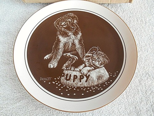 DE COLECCIÓN 1982 ROYAL CORNWALL PUPPY'S WORLD 9.25" PLATO LIMITADO INVITADO PARA CENAR - Imagen 3 de 7