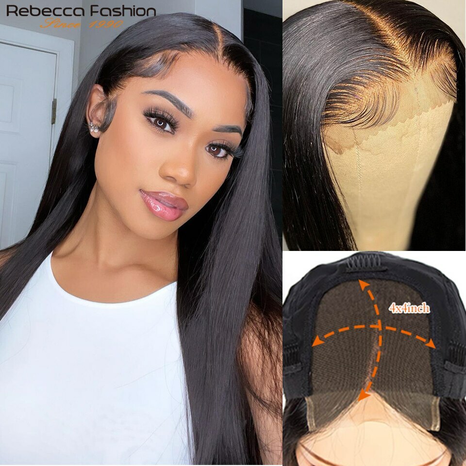 360 Straight Lace Frontal Human Hair Wig Pre Plucked Brazilian Straight Lace Wig GORĄCE, obfite