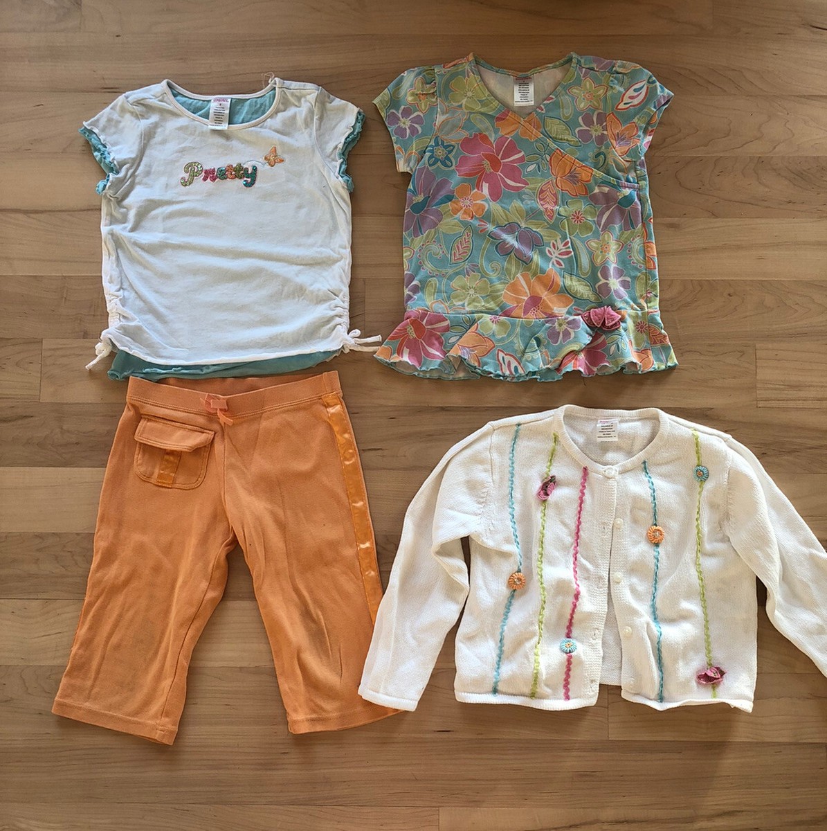 Ensemble Gymboree été Papillon - Fille Taille 5 - 2 Hauts + Sweat + Pantalon - Occasion Très Bon état