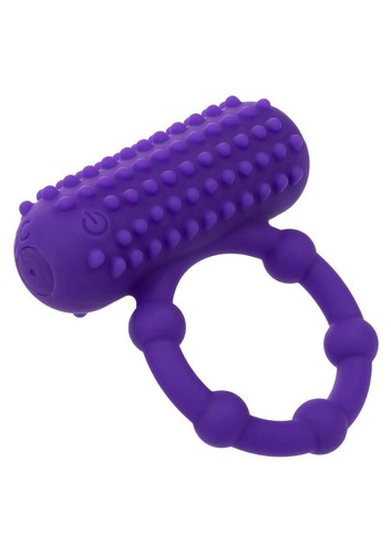 Anello fallico stimolatore clitoride vibrante cock ring ritardante in silicone - Foto 3 di 11