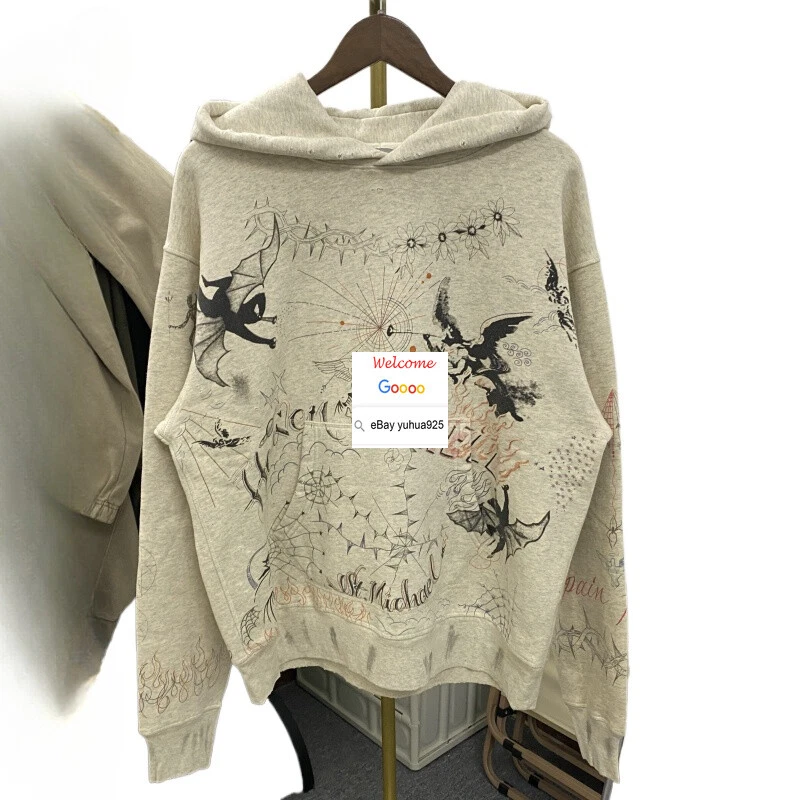 Frainy Saint Vintage Graffiti Hooded Pullover Hoodie Sweatshirt Jumper Men Women - Image 2 of 4