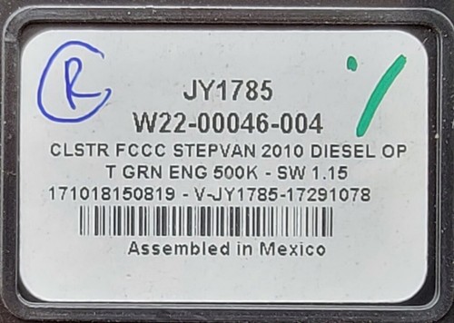 2010 FREIGHTLINER STEPVAN USED INSTRUMENT CLUSTER P#W22-00046-004 714-11122 - Picture 3 of 7